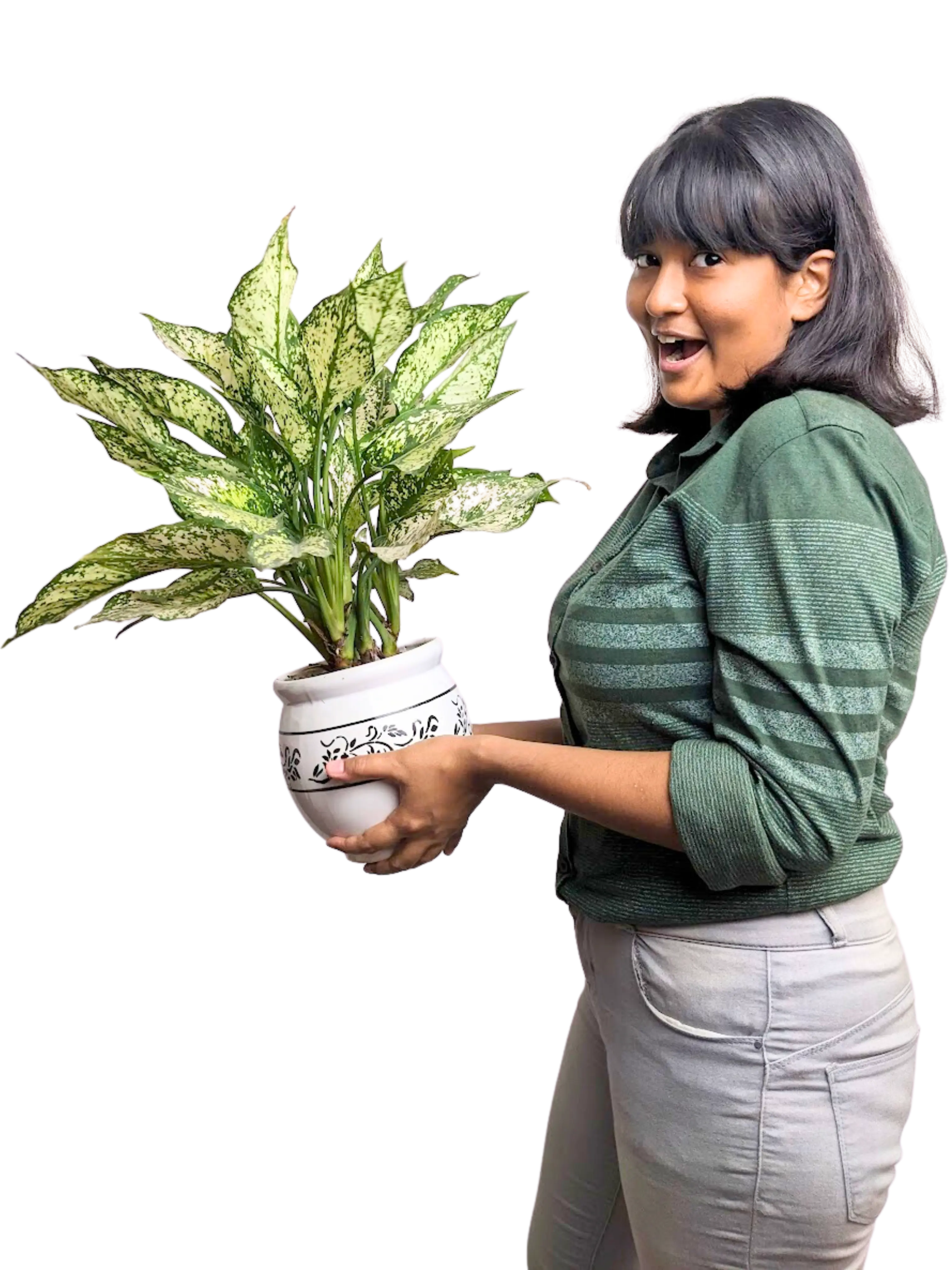 Ritika smiling and showing a thumbs-up